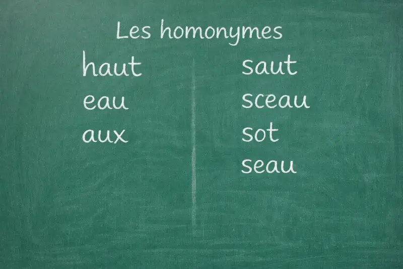 Les homonymes haut et saut