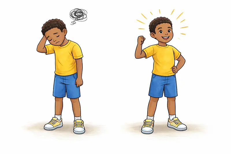 Enfant qui n'abandonne pas et qui réussit