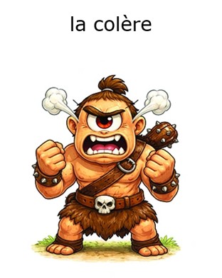 carte qui raconte le mot colère pour apprendre l'orthographe