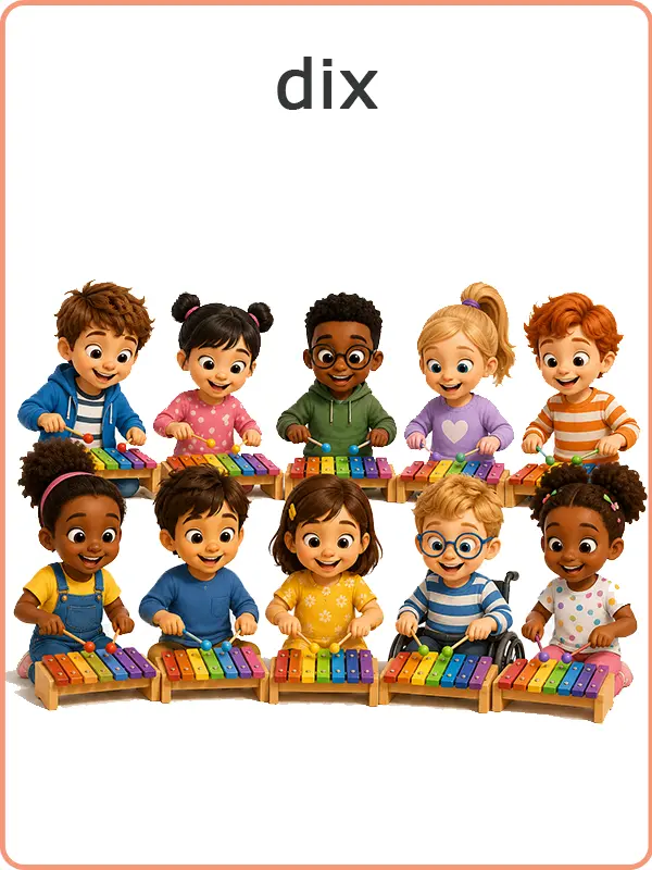 dix enfants jouent du xylophone