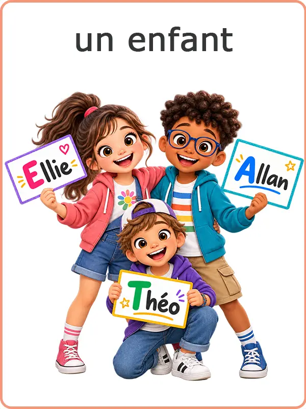 trois enfants pour retenir E et A de an et le T de la fin