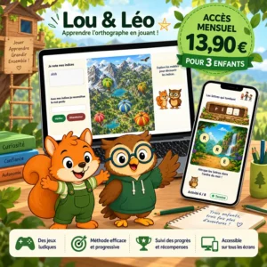 Accès mensuel 3 enfants – Lou & Léo